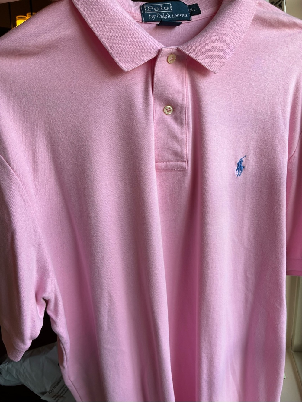 Polo by Ralph Lauren Light Pink Short-Sleeve Polo with Blue Pony Men’s